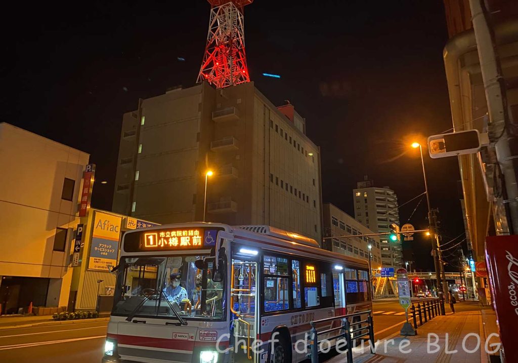 小樽駅前で路線バス下車